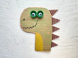 Dino made of cardboard, creativity for children made of simple material