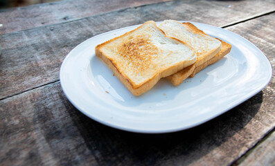 delicious grill bread in the morning breakfast