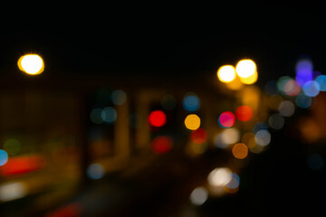 colorful bokeh of cityscape