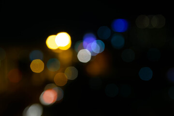 colorful bokeh of cityscape