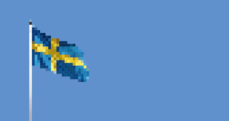 Pixeldarsellung der Schwedischen Flagge
