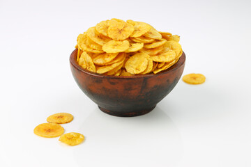 Dried banana chips or banana waffers © AALA_IMAGES