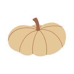 Vector pumpkin shape illustration on the white background. Seasonal simple spot illustration for autumn season