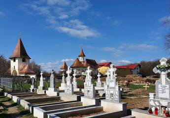 Landscape from the cemetery of Bogdanesti monastery - Romania
