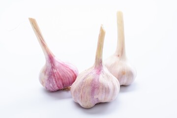Garlic isolated white background organic. life harvest.