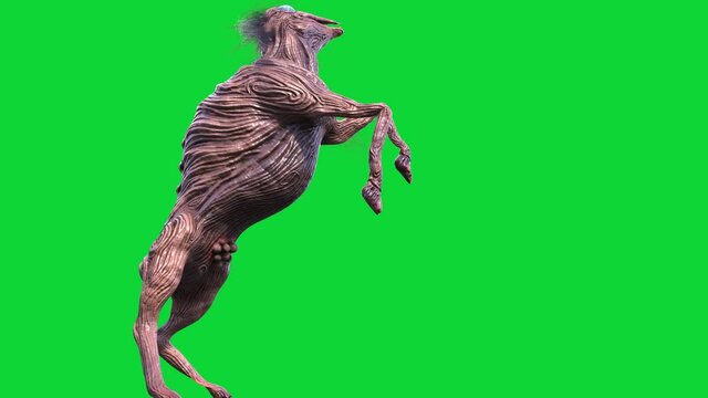 Quadrupedal Monster Green Screen Die Side SCP Big Charlie 3D Animation 4K