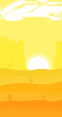 Obraz na płótnie Canvas desert landscape with sunset