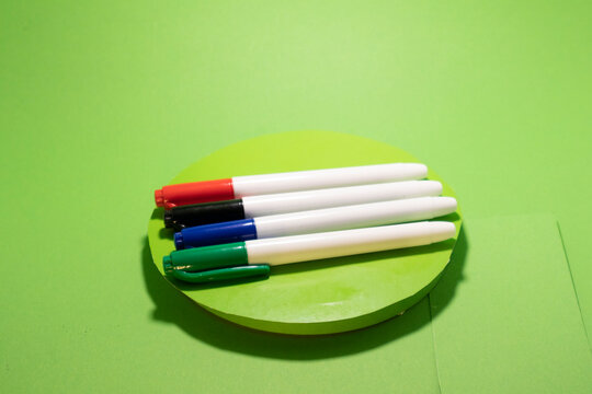 Markers For The White Board Isolated Chroma Key