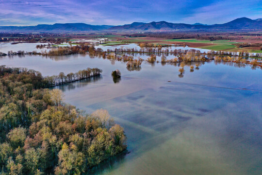 inondations dans la plaine d'Alsace