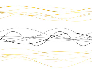 Design elements. Wave of many gray lines. Abstract wavy stripes on white background isolated. Creative line art. Vector illustration EPS 10. Colourful shiny waves with lines created using Blend Tool © Yuriy Bogdanov