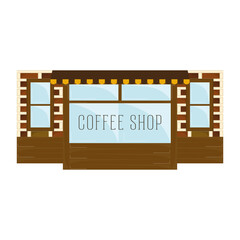 Fototapeta premium Front view of an isolated coffee shop building - Vector illustration