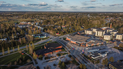 Aerial view of Nurmijärvi town. 