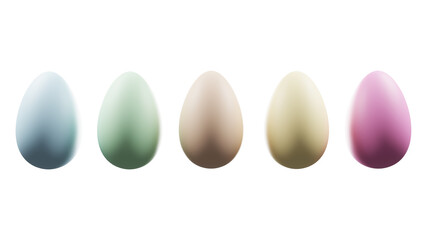 3d Egg rendering of colorfully decorated use in Easter designs, isolated on white background