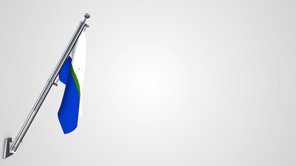 Navassa Island 3D rendered waving flag illustration on a realistic metal flagpole. Isolated on white background with space on the right side.