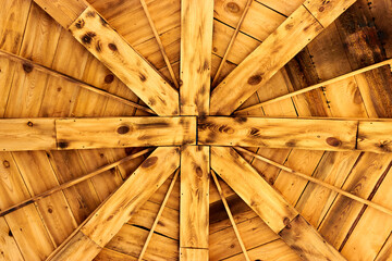 abstract background of wooden roof of summerhouse