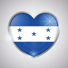 Isolated heart shape with the flag of Honduras - Vector illustration