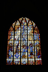 stained-glass window - our lady church - saint-lô (brittany -france) 