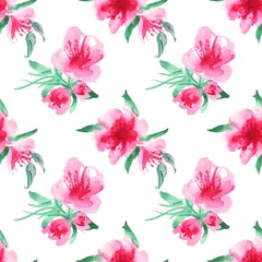 Foto op Aluminium Apple blossom seamless pattern. Delicate watercolor flowers. For packaging, fabric, background. © Любовь Кондратьева