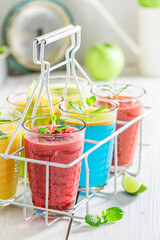 For a healthy and varied diet. Cocktail with fruity yogurt.