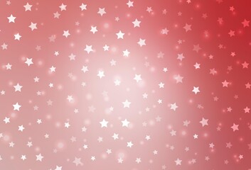 Light Pink vector layout with bright snowflakes, stars.
