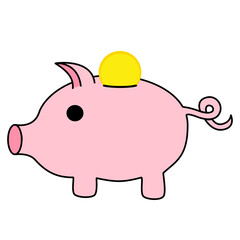 Sparschwein mit Münze