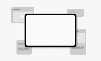 Flat business template with web browser window. Web page mockup. Blank device. User interface elements. A set of tools for creating UI UX. Vector isolated illustration.