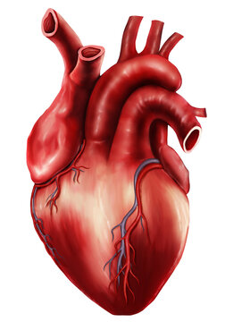  Medical illustration of human Heart anatomy
