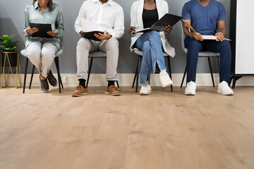 African American Unemployed Job Applicants Waiting