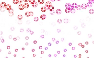 Light Pink, Red vector texture with disks.