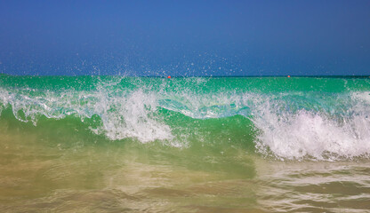 Strong waves on one of the beaches in Dubai..