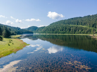 Fototapeta premium Aerial Summer view of Beglika Reservoir, Bulgaria