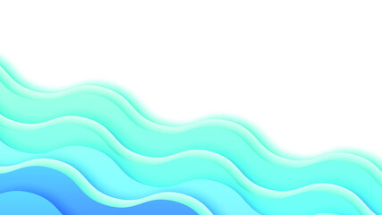Abstract Paper Cut Sea Ocean Wave Water On Blue Background Vector Design