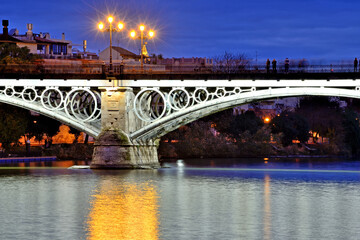 The Triana's Bridge - Seville, Spain - obrazy, fototapety, plakaty