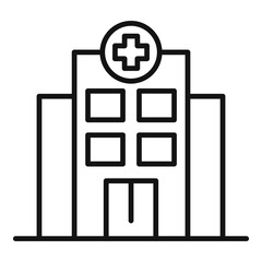 Medical building icon, outline style