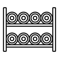 Sewing bobine rack icon, outline style