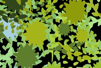 Light Green, Yellow vector backdrop with memphis shapes.