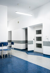 Image of bright walls in hospital indoors.