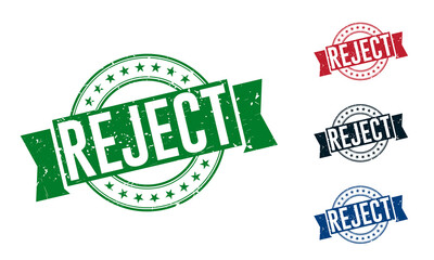 Rejected Rubber Stamp around Grunje on White Background. Rejected Sign Design Vector Illustration.