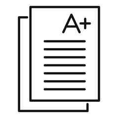 Inclusive paper icon, outline style