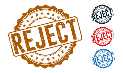 Rejected Rubber Stamp around Grunje on White Background. Rejected Sign Design Vector Illustration.