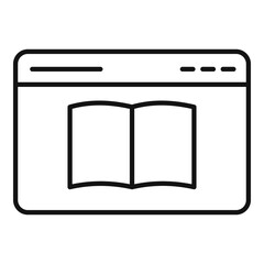 Online book icon, outline style