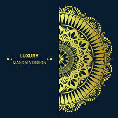 luxury ornamental mandala design background in gold color