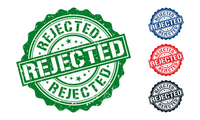 Rejected Rubber Stamp around Grunje on White Background. Rejected Sign Design Vector Illustration.