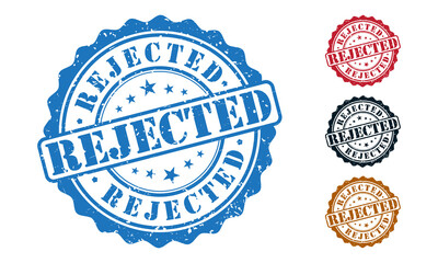 Rejected Rubber Stamp around Grunje on White Background. Rejected Sign Design Vector Illustration.