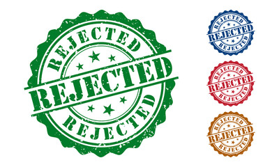 Rejected Rubber Stamp around Grunje on White Background. Rejected Sign Design Vector Illustration.