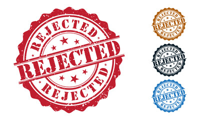 Rejected Rubber Stamp around Grunje on White Background. Rejected Sign Design Vector Illustration.