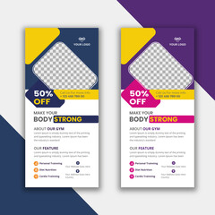 gym rack card and dl flyer template	
