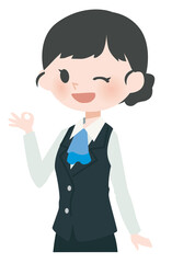 ビジネスウーマン　OKサイン