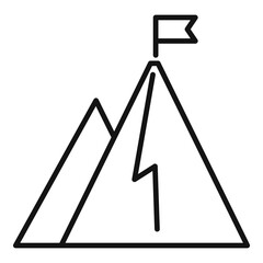 Hiking mountain trainer icon, outline style