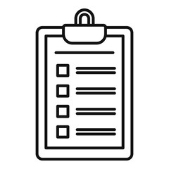 Personal trainer clipboard icon, outline style